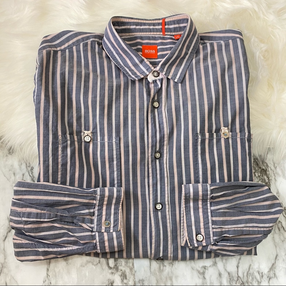 Hugo Boss Orange | Striped button shirt